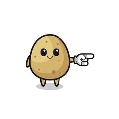 Obraz premium potato mascot with pointing right gesture