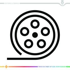 Line icon for film festival illustrations with editable strokes. This vector graphic has customizable stroke width.