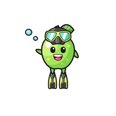 the green apple diver cartoon character