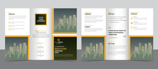 Creative corporate modern business trifold brochure template, trifold layout, a4 size brochure design.