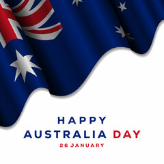 Obraz na płótnie Canvas happy Australia day design elegant with a realistic Australian flag. vector Australia day