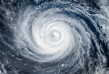 Super Typhoon, tropical storm, cyclone, hurricane, tornado, over ocean. Weather background. Typhoon,  storm, windstorm, superstorm, gale moves to the ground.  Elements of this image furnished by NASA. © Tryfonov