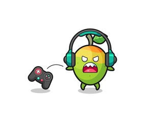 mango gamer mascot is angry