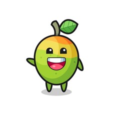 happy mango cute mascot character