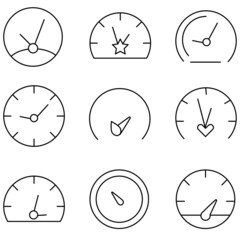 Set of line icons related to the speedometer symbol2