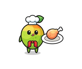 mango fried chicken chef cartoon character