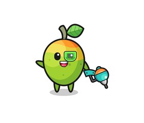 mango cartoon as future warrior mascot