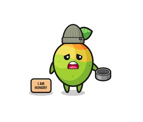 cute mango beggar cartoon character