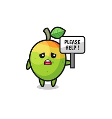 cute mango hold the please help banner