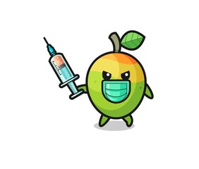 illustration of the mango to fight the virus