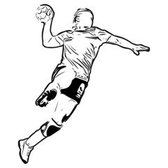 Dessin joueuse de handball, handballeuse