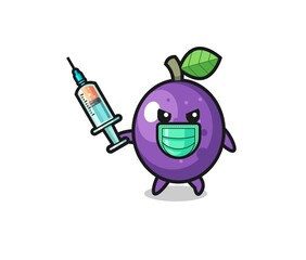 illustration of the passion fruit to fight the virus