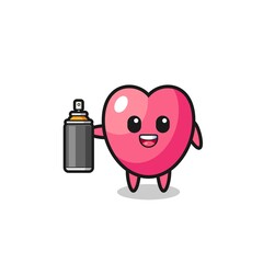 the cute heart symbol as a graffiti bomber