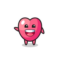 happy heart symbol cute mascot character