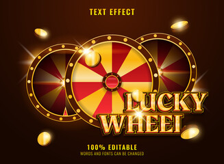 golden luxury casino lucky wheel text effect