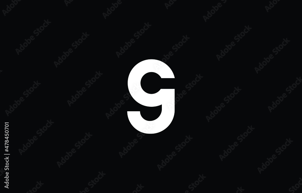 Fototapete initial based clean and minimal letter. cg logo creative and monogram icon symbol. universal elegant