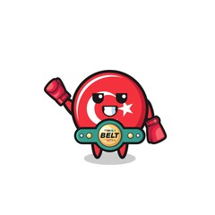 turkey flag boxer mascot character