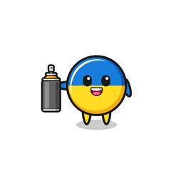 the cute ukraine flag as a graffiti bomber