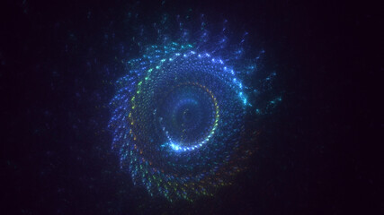 3D rendering abstract multicolor fractal light background