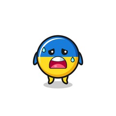 Fototapeta premium the fatigue cartoon of ukraine flag