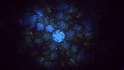 3D rendering abstract multicolor fractal light background