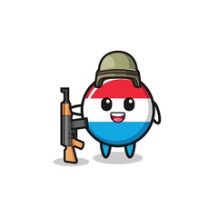 cute luxembourg mascot as a soldier