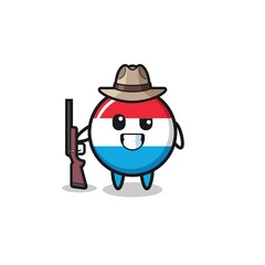 luxembourg hunter mascot holding a gun