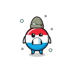 cute cartoon luxembourg with shivering expression
