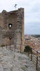 medieval stone tower in gruissan city in south france town