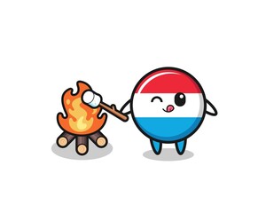 luxembourg character is burning marshmallow