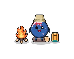 camping illustration of the new zealand cartoon