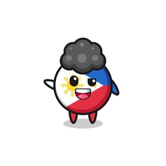 philippines flag character as the afro boy