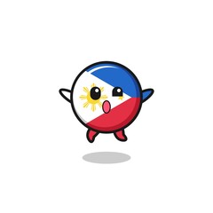 philippines flag character is jumping gesture