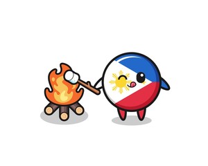 philippines flag character is burning marshmallow