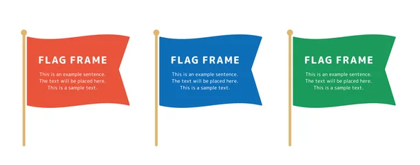 Fotobehang シンプルな旗のフレームイラストセット。デザイン飾り、コピースペース、テンプレート、背景素材。 © tuu_stock