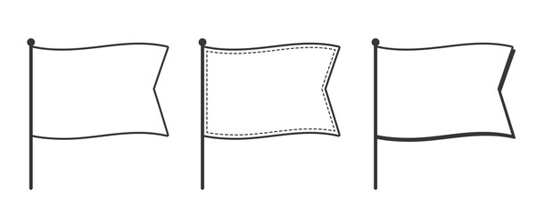 シンプルな旗のフレームイラストセット。デザイン飾り、コピースペース、テンプレート、背景素材。