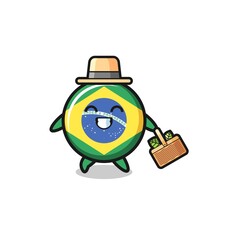 brazil flag herbalist character searching a herbal