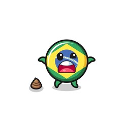 brazil flag earth surprised to meet poop
