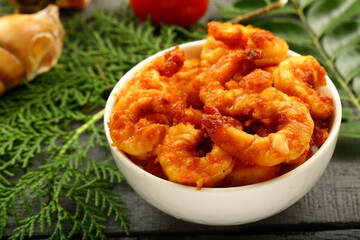 Delicious homemade fresh prawns and shrimps fry. Goan seafood recipes.