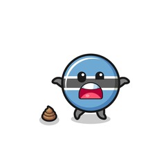 Fototapeta premium botswana flag earth surprised to meet poop