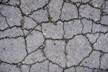 Cracked asphalt floor
