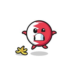 bahrain flag cartoon is slip on a banana peel
