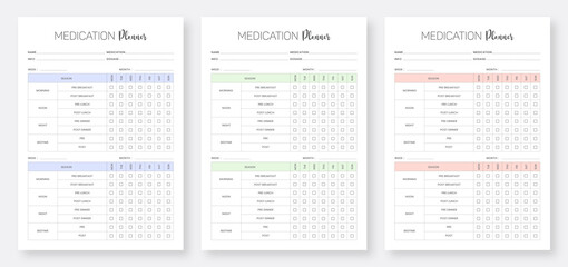 Medication Log Book Template Set. Daily Personal Medication Administration Planner & Record Log Book. Medication Schedule Planner Template Set. Minimalist planner template set.