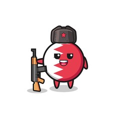 cute bahrain flag cartoon as Russian army