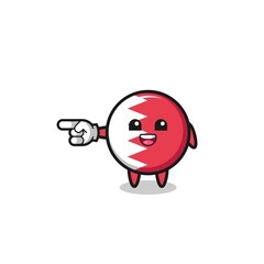 bahrain flag cartoon with pointing left gesture
