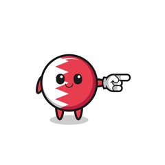 bahrain flag mascot with pointing right gesture