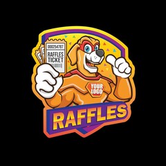 Raffles Dog Superhero Mascot Vector Design