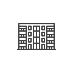 Condominium building line icon