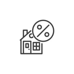 Loan house line icon