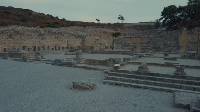 ruins of the ancient city of Kamiros. High quality FullHD footage